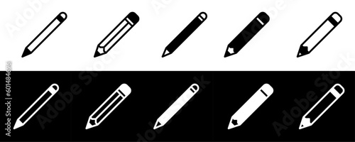 Pencils for Creativity. Vector Editable Icons. Simple Pencil Icon.