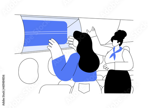 Overhead luggage lockers abstract concept vector illustration.