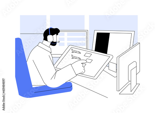 Air traffic control abstract concept vector illustration.