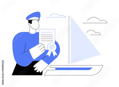 Get sailing certificate abstract concept vector illustration.