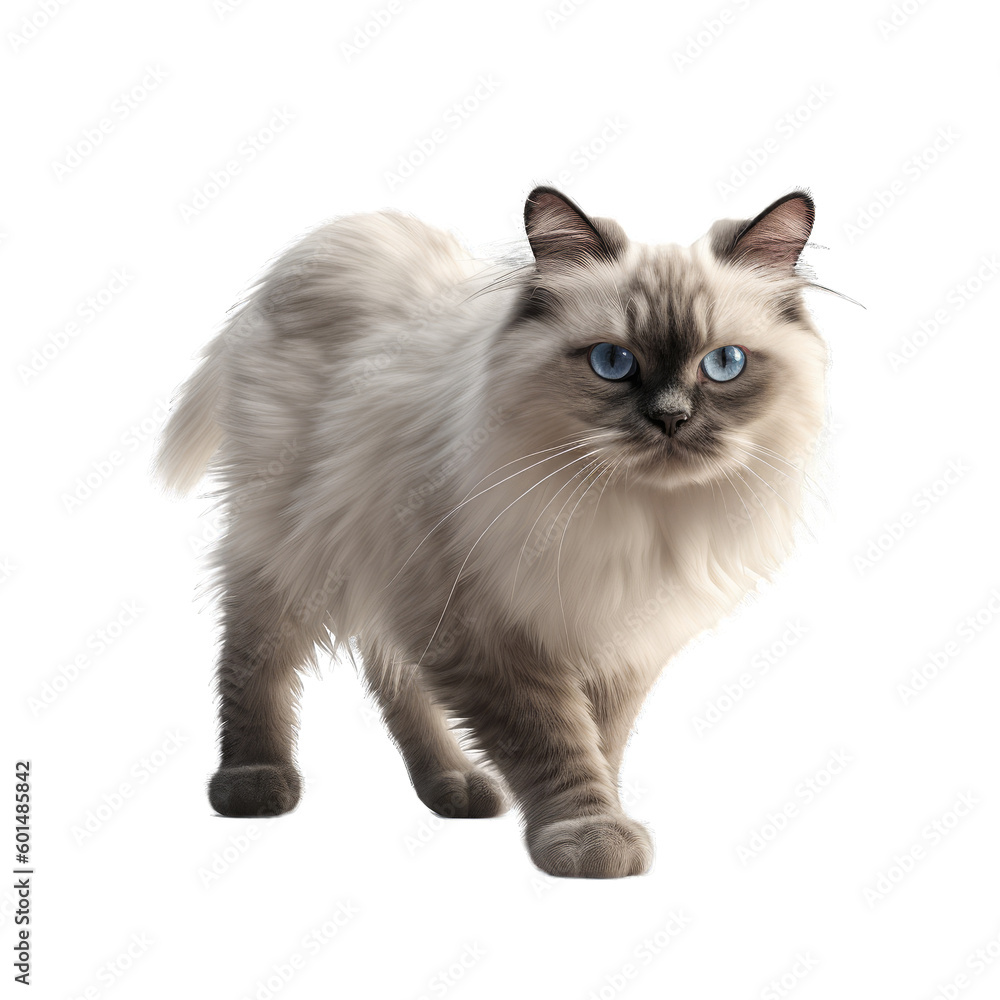 Ragdoll isolated on transparent background.
