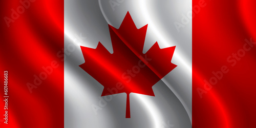 Canada Waving Flag Vector Background Illustration