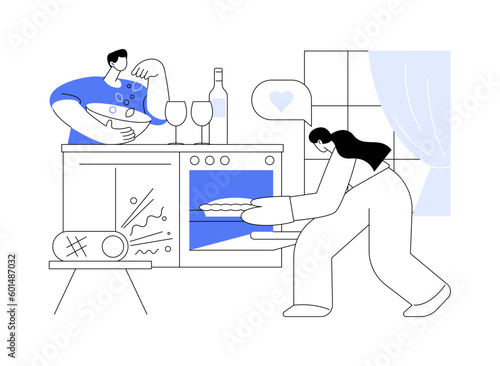 Home cooking abstract concept vector illustration.