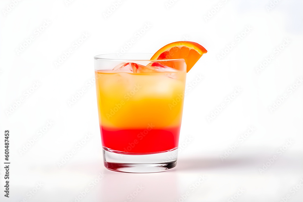 custom made wallpaper toronto digitalTequila Sunrise cocktail on white background with copy space. AI generated