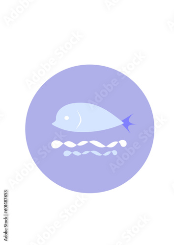 illustration of a blue fish