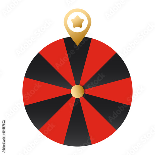 Lucky fortune wheel vector. Casino roulette leisure game