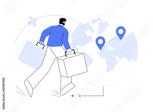 Emigration abstract concept vector illustration.
