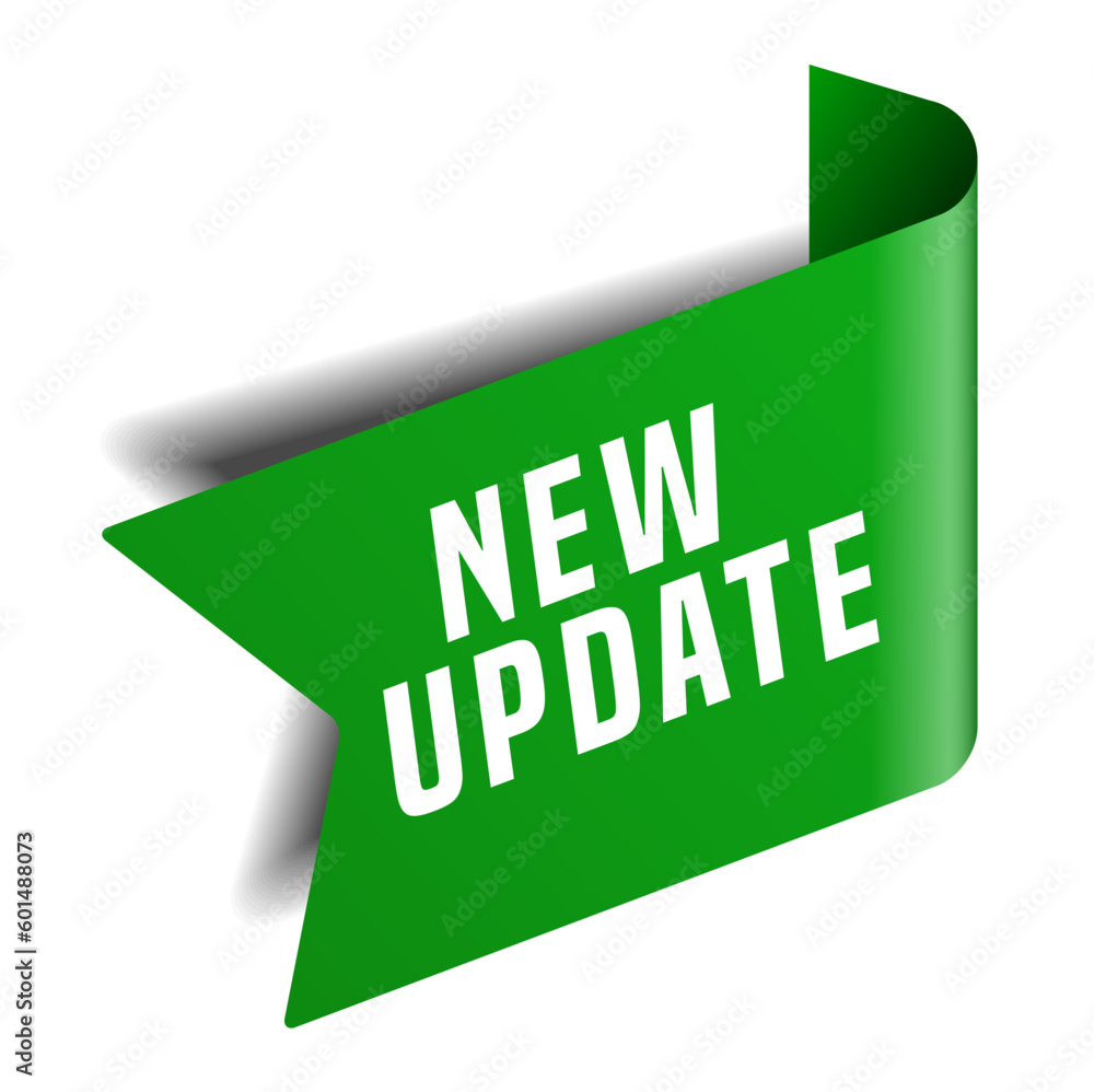 Colorful vector flat design banner new update. This sign is well ...