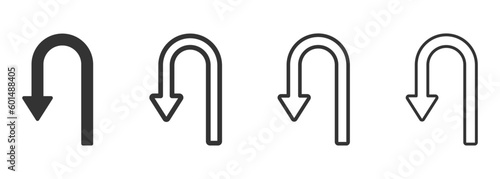  U-Turn vector icons