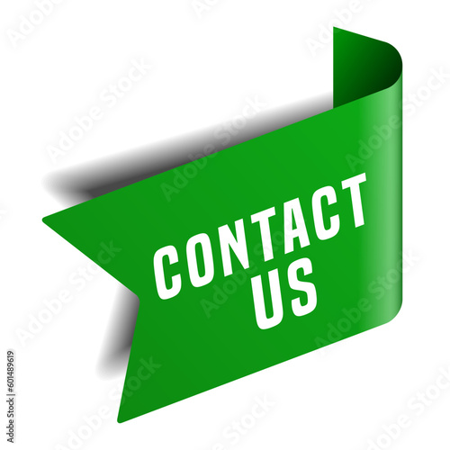 Colorful vector flat design banner contact us. This sign is well adapted for web design.