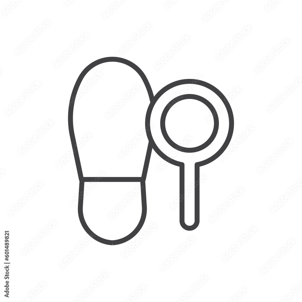 Footprint Search Icon Sign Symbol Footprint Search Icon Sign Symbol