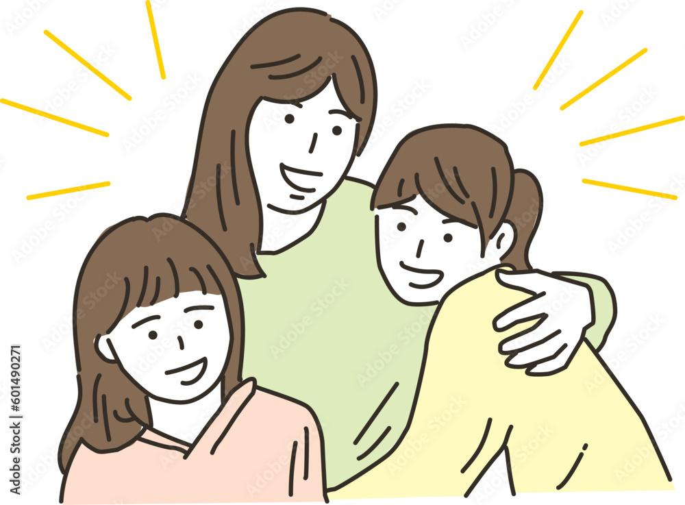 母と娘（親子）の仲良しイメージ