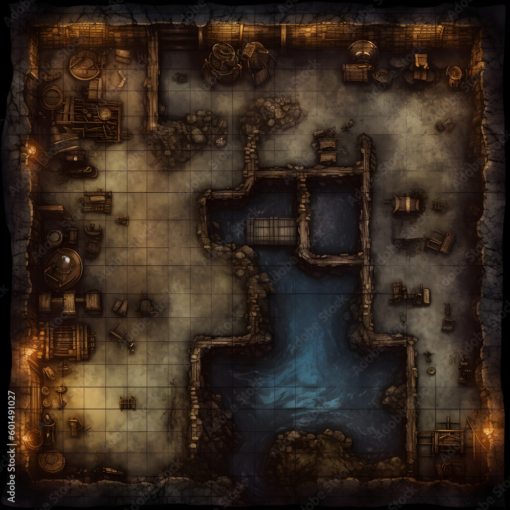 Dark Fantasy RPG Dungeon Map - A Tile Map for Your Adventure