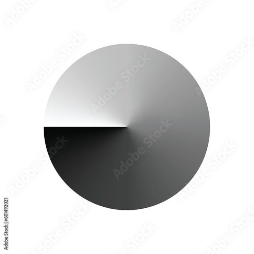 Circle gradient white black radial vector
