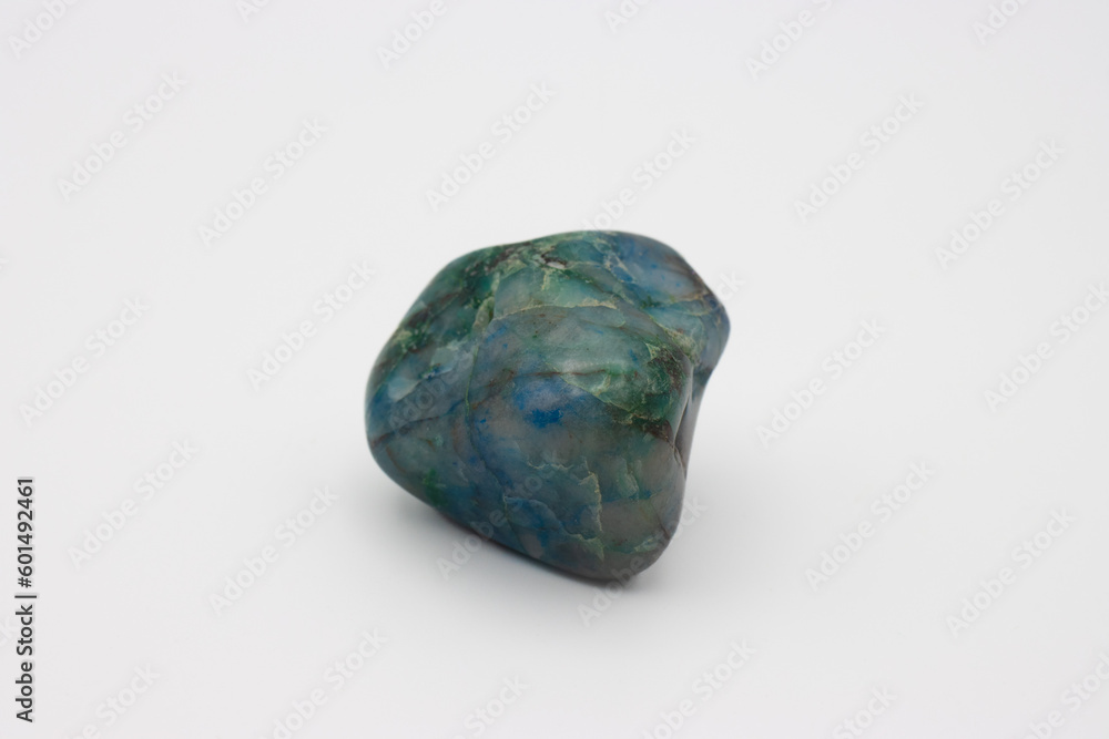 Chrysocolla mineral stone isolated on white background Chrysocolla mineral stone isolated on white background