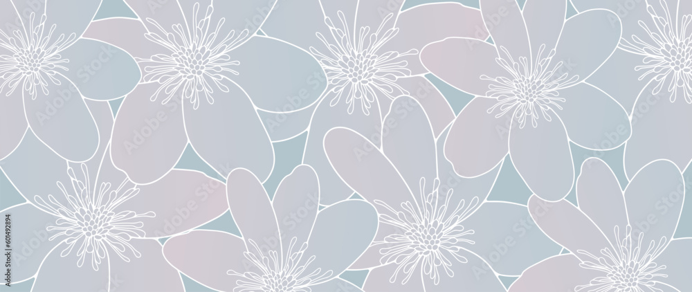 Pale blue floral background with delicate cute flowers. Abstract background for decor, covers, wallpapers, cards and presentations