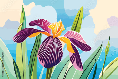 Iris flower vector art