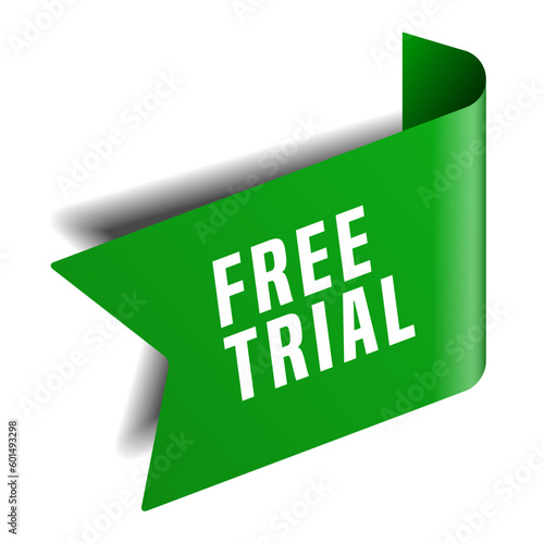 Colorful vector flat design banner free trial. This sign is well adapted for web design.