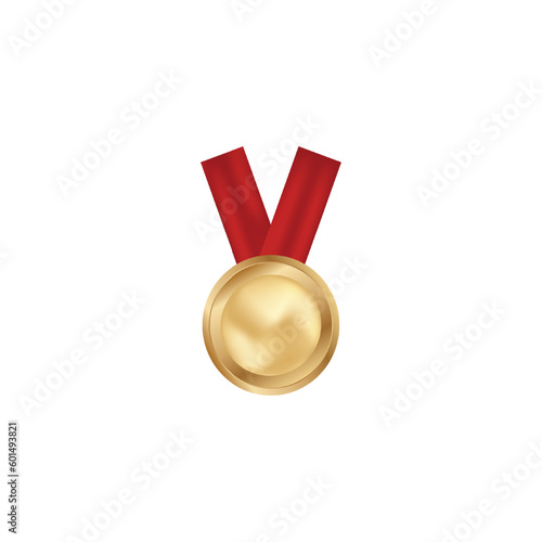 Golden medal 3d vector icon reward