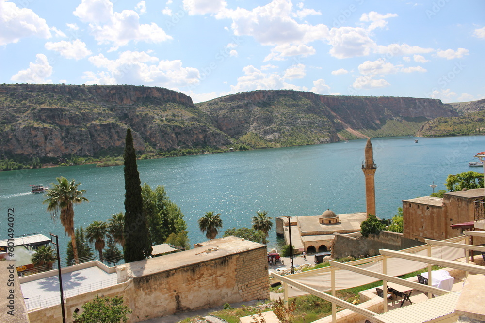 the landscape view of halfeti mosque and the sea river and mountains in şanlıurfa / sanliurfa turkey *5