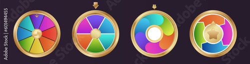 Multicolor realistic fortune wheel vector illustration