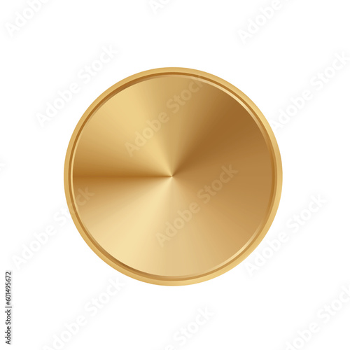 Golden circle disk plate vector