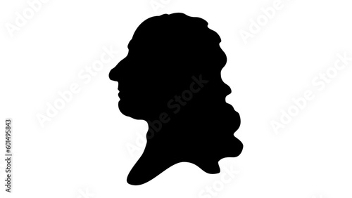 Bild auf Leinwand Blaise Pascal Silhouette