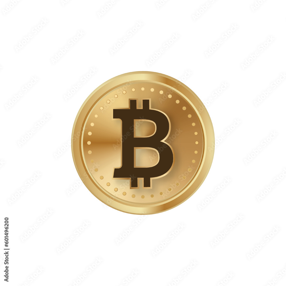 Bitcoin golden coin. Btc digital currency token Bitcoin golden coin. Btc digital currency token