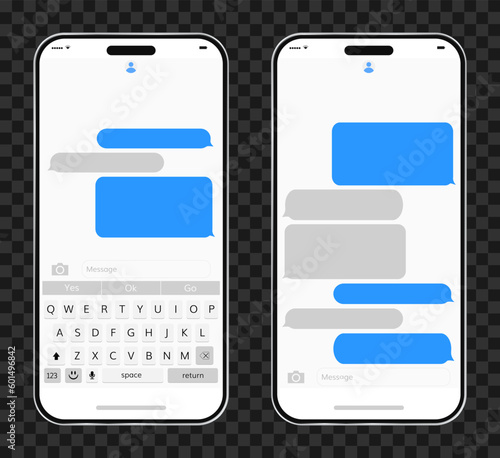 mobile phone chat design template vector