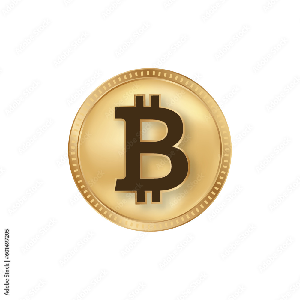 Bitcoin golden coin. Btc digital currency token Bitcoin golden coin. Btc digital currency token