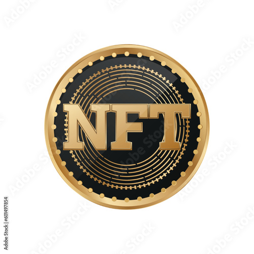 Nft golden token . non fungible token coin