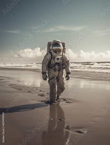 astronaut on the beach