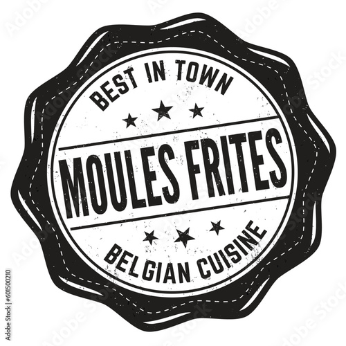 Moules frites grunge rubber stamp