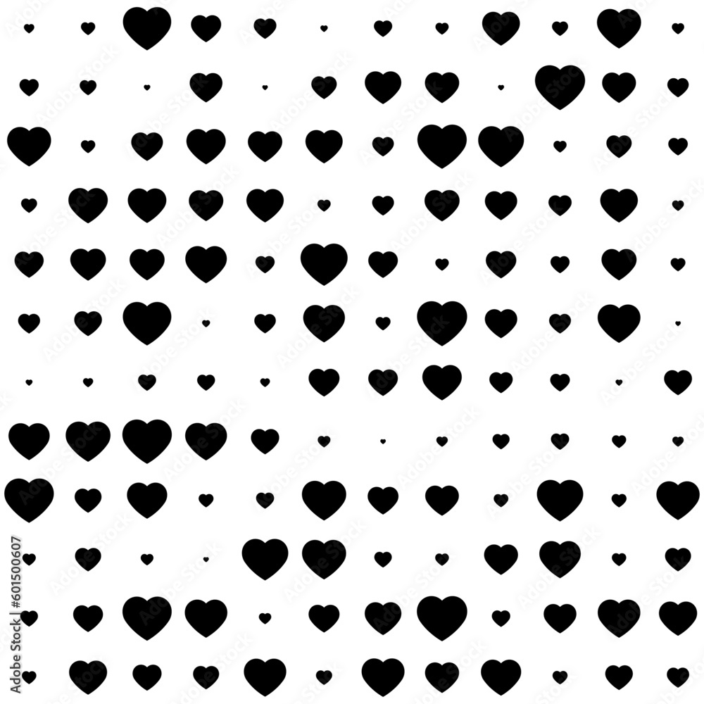 Fototapeta premium Hearts random pattern background. Vector illustration.