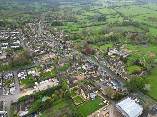 Broadway large village  in Worcestershire UK drone , aerial, photo