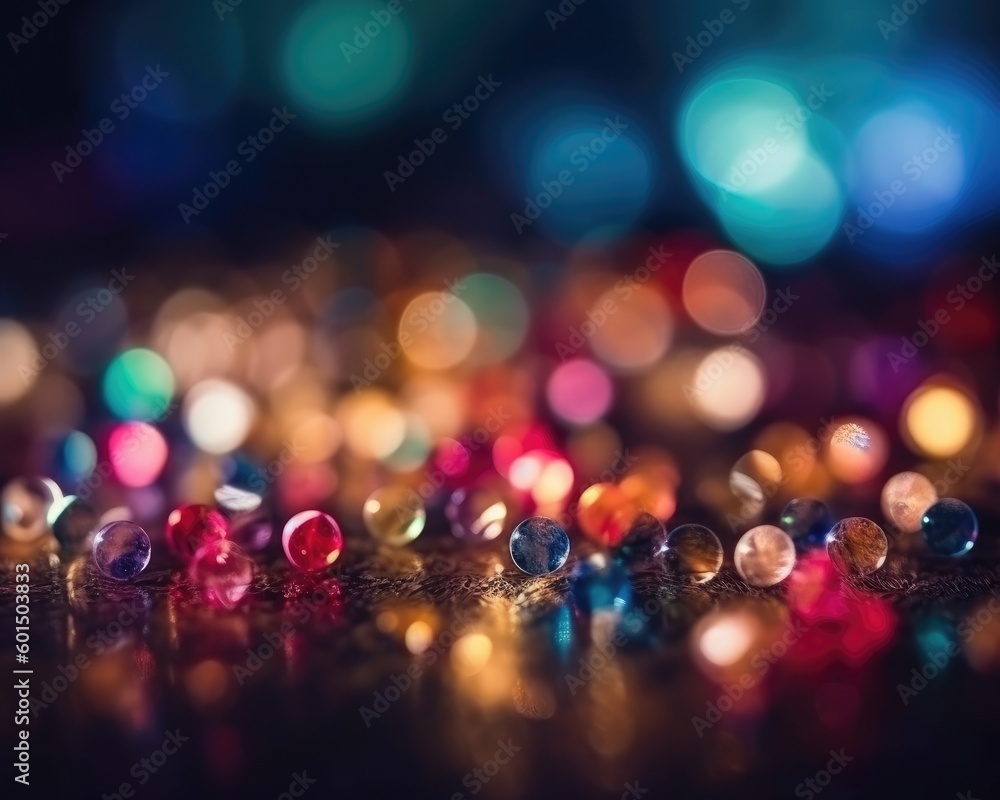The luxury colorful bokeh background blurs abstract lights. (Generative AI)