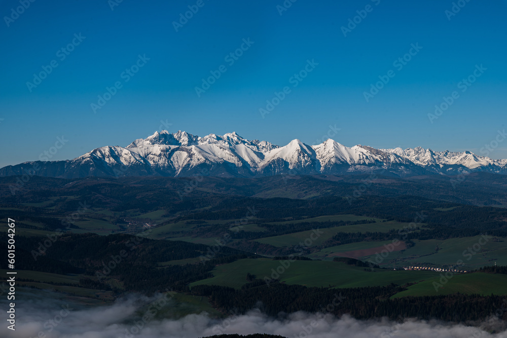 mountains in the morning