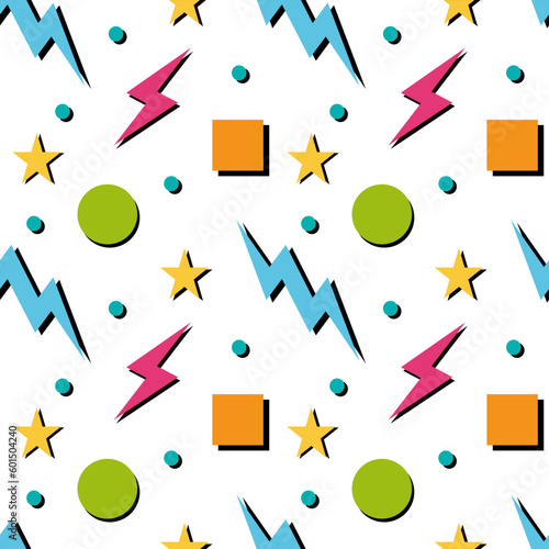 Abstract geometric vector seamless 90s or 80s