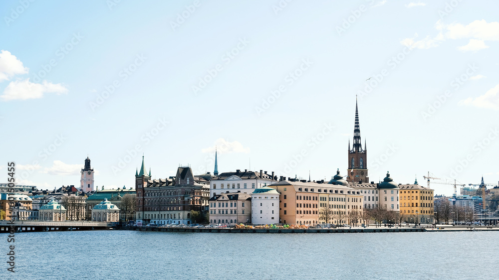 Stockholm, Sweden - May 03, 2023: Scenic panorama of old Stockholm. Travel, tourism. Stockholm, Sweden - May 03, 2023: Scenic panorama of old Stockholm. Travel, tourism.