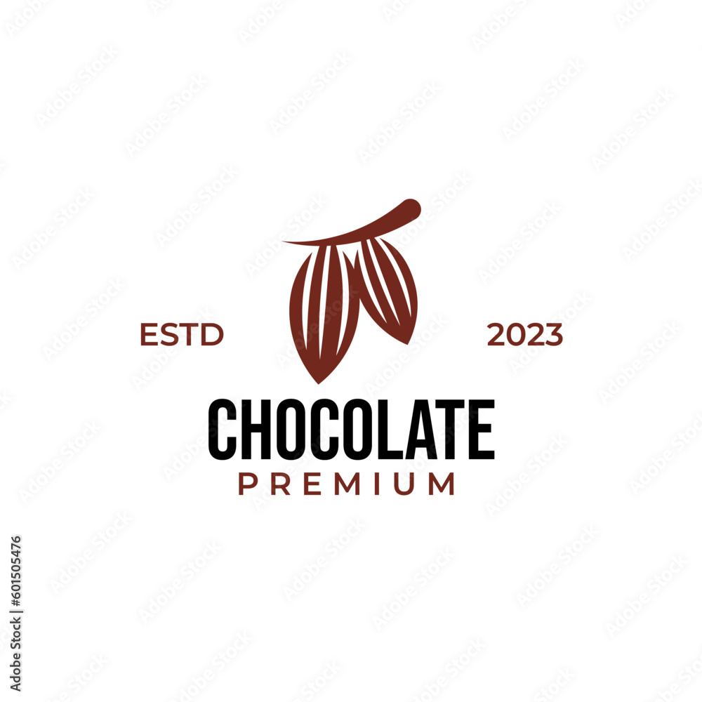 Obraz premium Creative cocoa beans logo design template black modern isolated vector illustration
