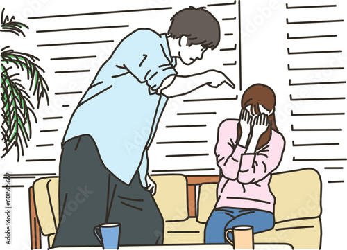 カップルが喧嘩をするイメージ

