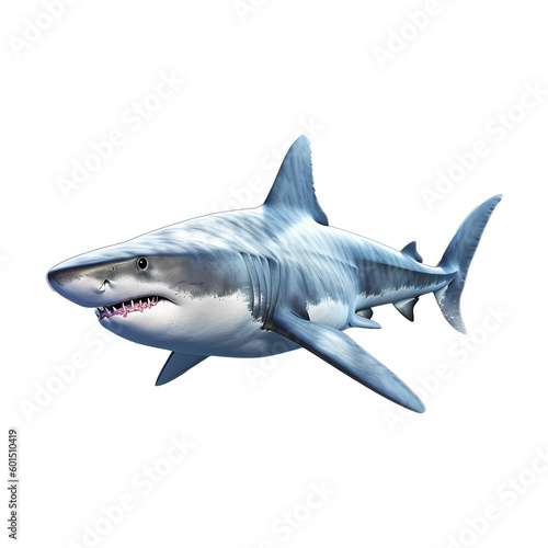 shark isolated on white. great shark png. shark png. Generative png.