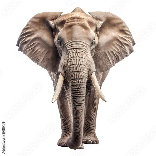 elephant isolated on white background. elephant png. Generative AI.