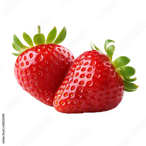 Strawberries isolated. Illustration AI Generative.