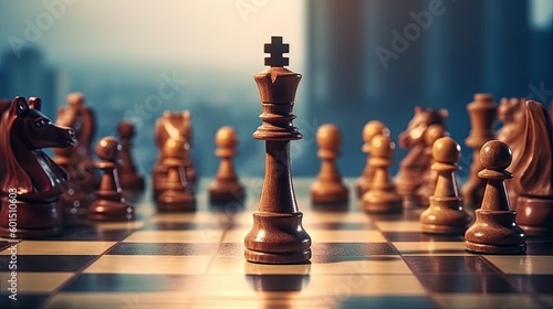 king is leader as concept representing as a chessboard generative ai