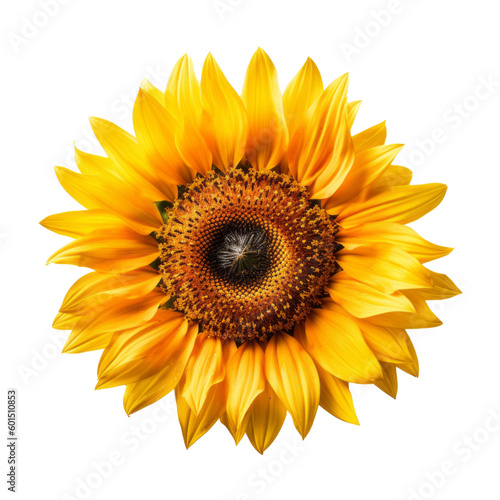 Sunflower isolated. Illustration AI Generative.