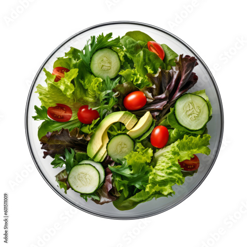 Green fresh salad isolated. Illustration AI Generative.
