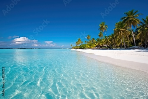 Maldives Islands Ocean Tropical Beach. Generative ai