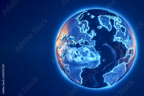 Wallpaper Mural Global planet background. Global network planet Earth. 3D rendering. World map point. Torontodigital.ca