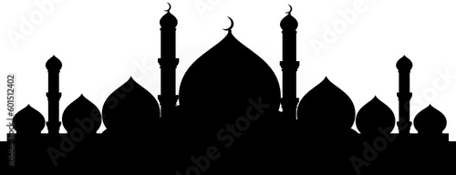 Photographie png mosque silhouette on clear background, ramadan mubarak, ramazan, kurban kand